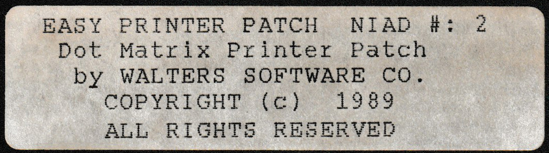 EASY PRINTER PATCH Floppy Disk